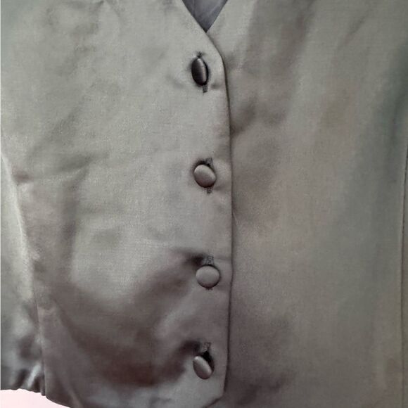 Jason Wu Teal Cropped Satin Vest Medium - Picture 5 of 6